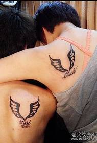 Couple Tattoos: Shoulder Couple Totem Wings Tattoo Pattern