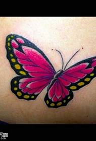 Pola Tato Kupu-kupu Merah Muda Pinggang
