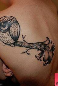 Tattoo show, recommend a woman's shoulder owl tattoo pattern