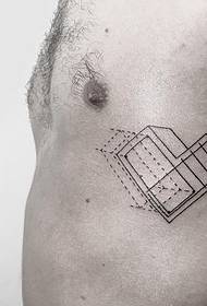 side rib simpel linje geometrisk tatoveringsmønster