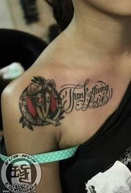 Female shoulder girl tattoo tattoo pattern