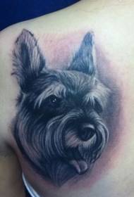 Zvířecí tetování vzor: Rameno štěně portrét tetování vzor