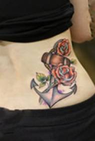 Fine flower arrangement waist tattoo