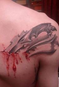 a dagger tattoo on the shoulder