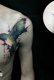 shoulder bird tattoo pattern