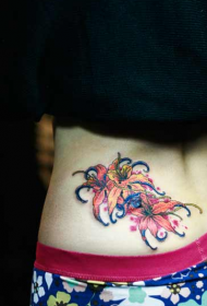 grožio juosmens ir juosmens gėlių dažytos tatuiruotės modelis