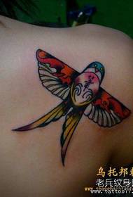 Woman shoulder good looking butterfly phoenix tattoo pattern