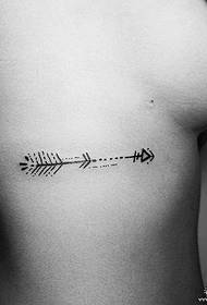 girl side waist arrow small pattern tattoo