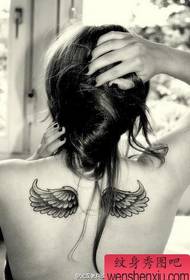 Woman shoulder wings tattoo pattern