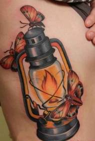 beauty waist personality creative retro oil lamp tattoo pattern