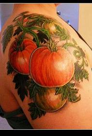 Shoulder tomato tattoo pattern