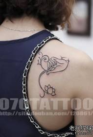 Girl's shoulder fashion buddha lotus tattoo pattern