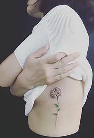 side A flower tattoo on the waist is more called skin tone