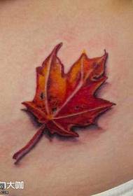 waist red leaf tattoo pattern