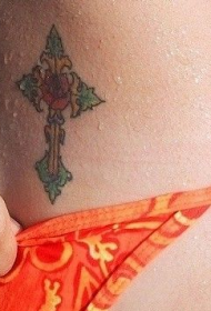 татуировка девушка талии крест узор Daquan