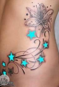 patrón de tatuaxe de estrelas de cintura