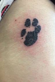 Claw tattoo picture girl's side waist on black paw print tattoo picture