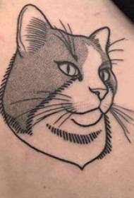 Tatuiruotės nuotrauka iš šoninio juosmens mergaitės šoninio juosmens juodos katės tatuiruotės paveikslėlis