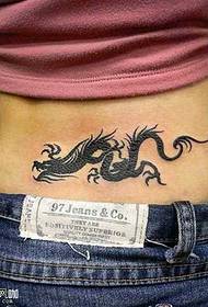 waist black dragon totem tattoo pattern