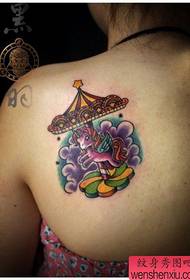 Female shoulders popular pop carousel tattoo pattern