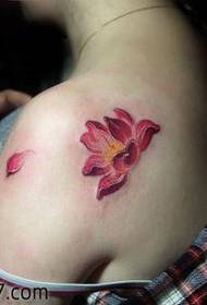 Beauty shoulders beautiful lotus tattoo pattern