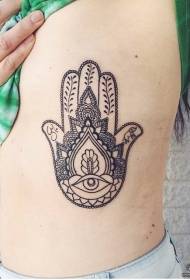 μέση μαύρη γραμμή Fatima χέρι τατουάζ μοτίβο