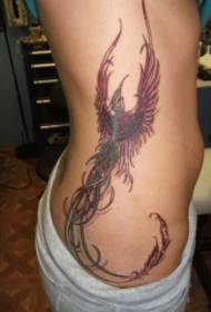 kagandahang baywang pininturahan ang pattern ng tattoo ng phoenix