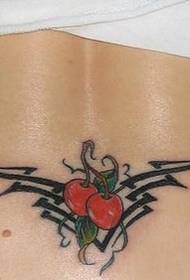 waist tribal cherry tattoo pattern