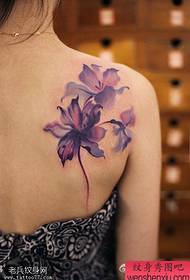 Espectacles de tatuatges, recomana la pintura a tinta d’espatlles d’una dona que funciona amb tatuatges