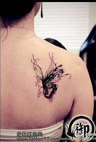 Stylish and beautiful shoulder butterfly tattoo pattern