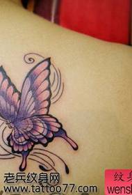 Populær ser skulder sommerfugl tatovering mønster