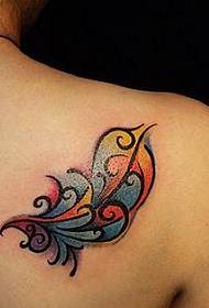 Shoulder tattoo pattern: shoulder color totem vine tattoo pattern
