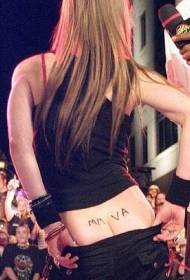 Punk vještica Avril dječji lik struka tetovaža slova