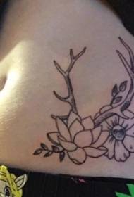 Literary flower tattoo girl waist art flower tattoo picture