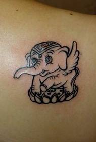 He ataahua nga pokohiwi ataahua o te peeke totem elephant tattoo