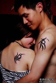 Couple totem tattoo pattern
