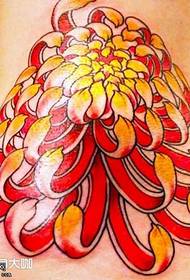 waist red gold chrysanthemum tattoo pattern