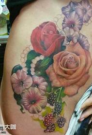 waist rose tattoo pattern