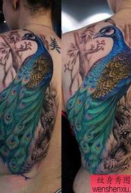 One shoulder color phoenix tattoo pattern