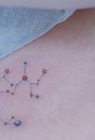 waist constellation totem stars small fresh painted tattoo