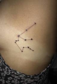 дівчина сторона талії на чорну точку шип простий точку лінії творчі сузір'я татуювання малюнок