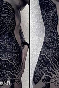 waist black eagle tattoo pattern