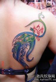 Mermaid Little Flying Dragon Tattoo Pattern