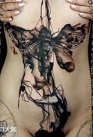 waist moth tattoo pattern