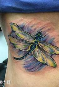 腰部个性蜻蜓纹身图案