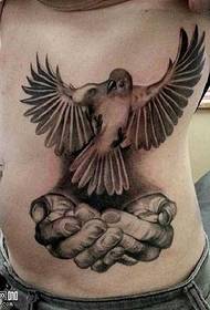 duav tes pigeon Tattoo qauv