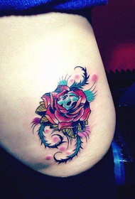 beauty waist rose and small tattoo picture