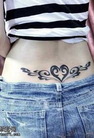 ຮູບແບບ tattoo avant-garde ຮັກ totem ຮູບແບບ tattoo 68649-girl-waist waist-shaped heart-shaped lock key ribbon tattoo pattern