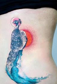 väri tilkka muste riikinkukko tatuointi kuvio