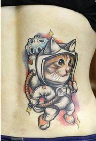 waist fashion good-looking color space cat tattoo pattern picture